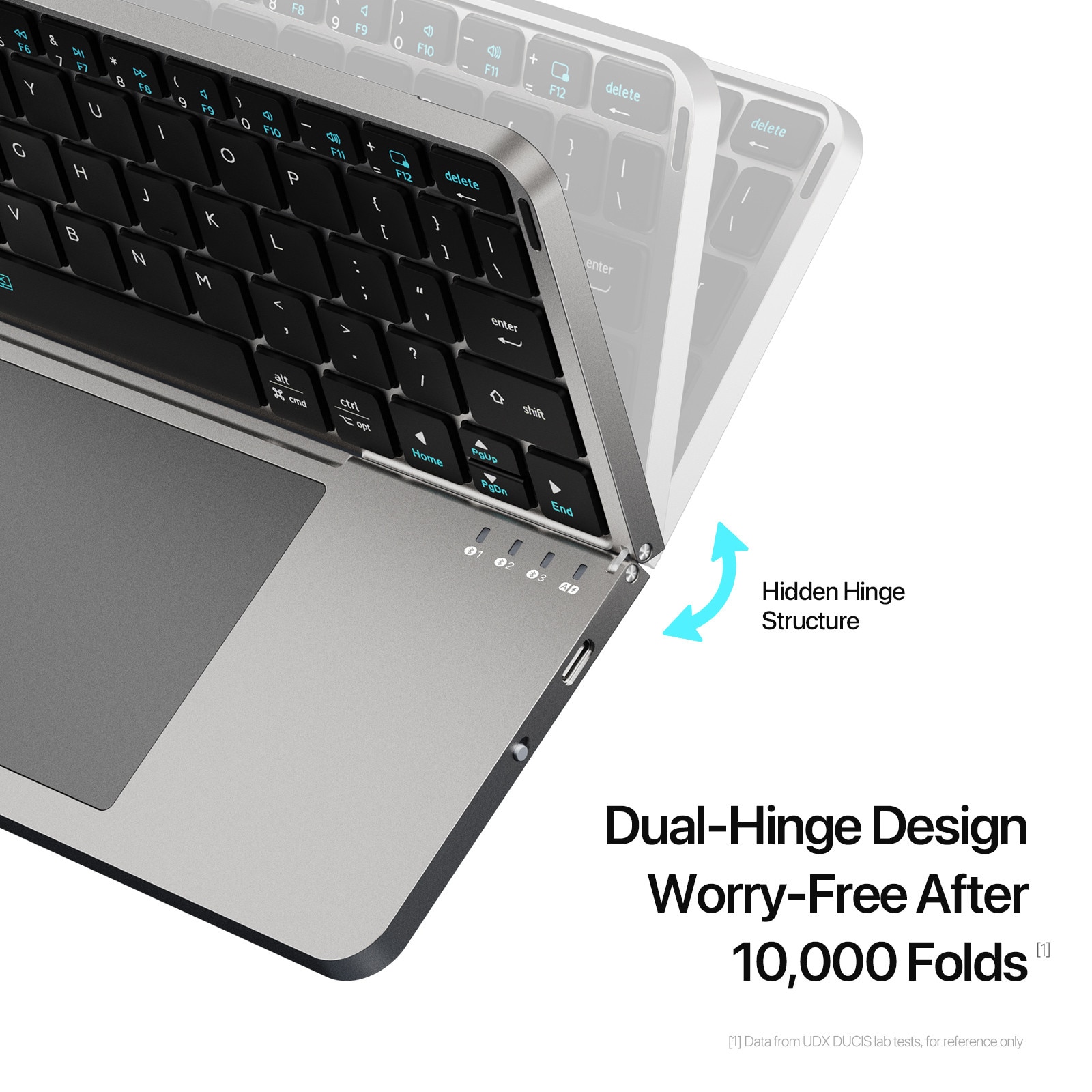 Tastatura pliabila Bluetooth 5.0 - prezentare specificatii si dimensiuni