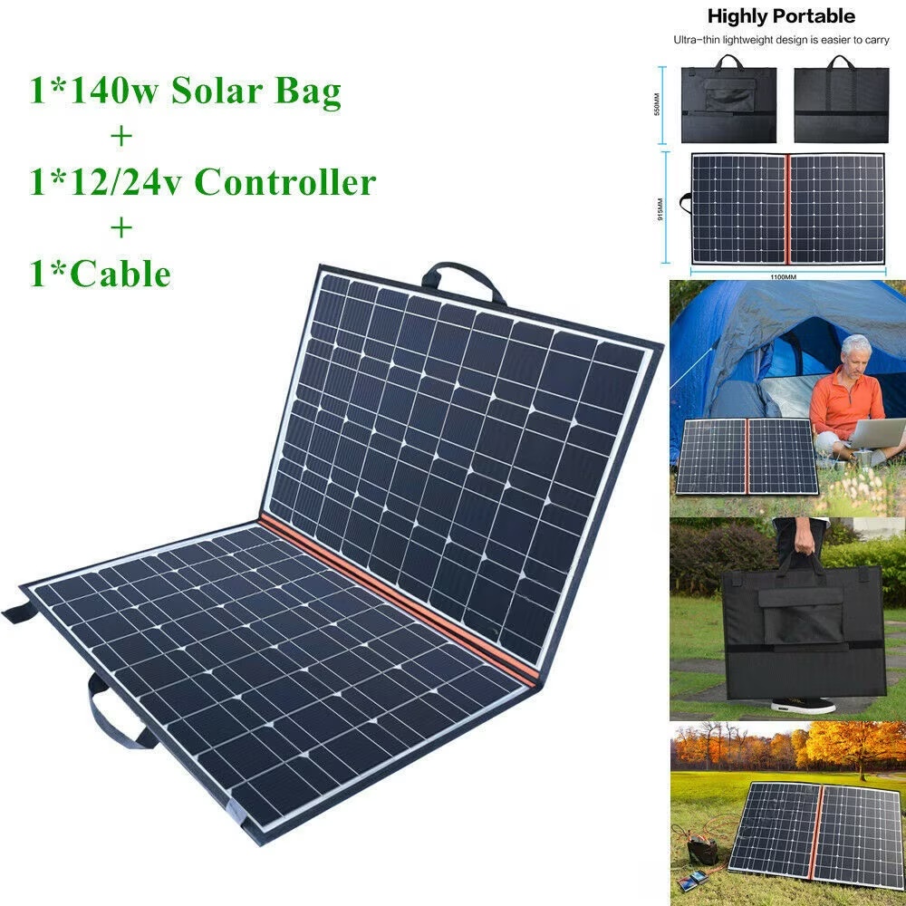 Panou solar pliabil ISSNW 140W - detaliu conectori și port USB
