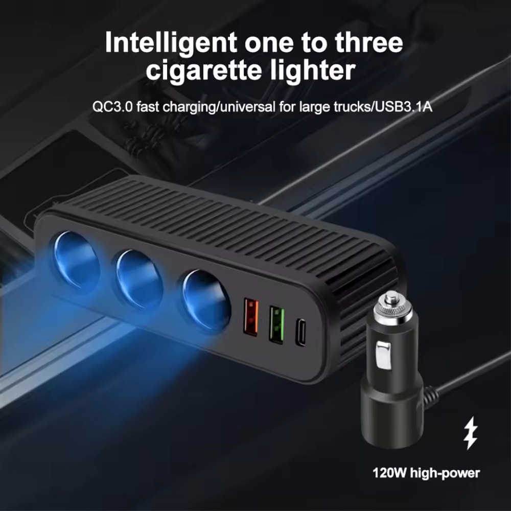 Dimensiuni si layout adaptor 4 gauri si porturi de incarcare USB