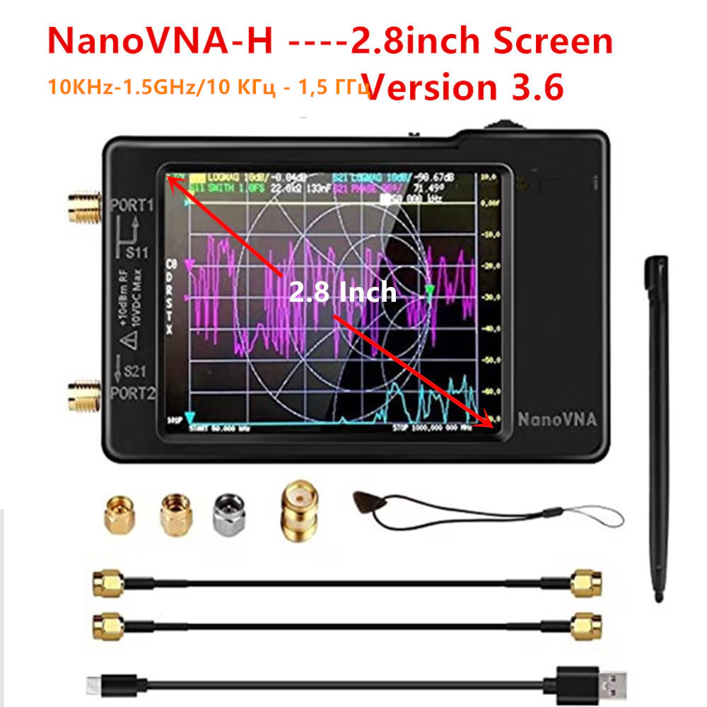 Analizator NanoVNA-H – foto 7, kit de calibrare simpla (SHORT, OPEN, LOAD) langa dispozitiv