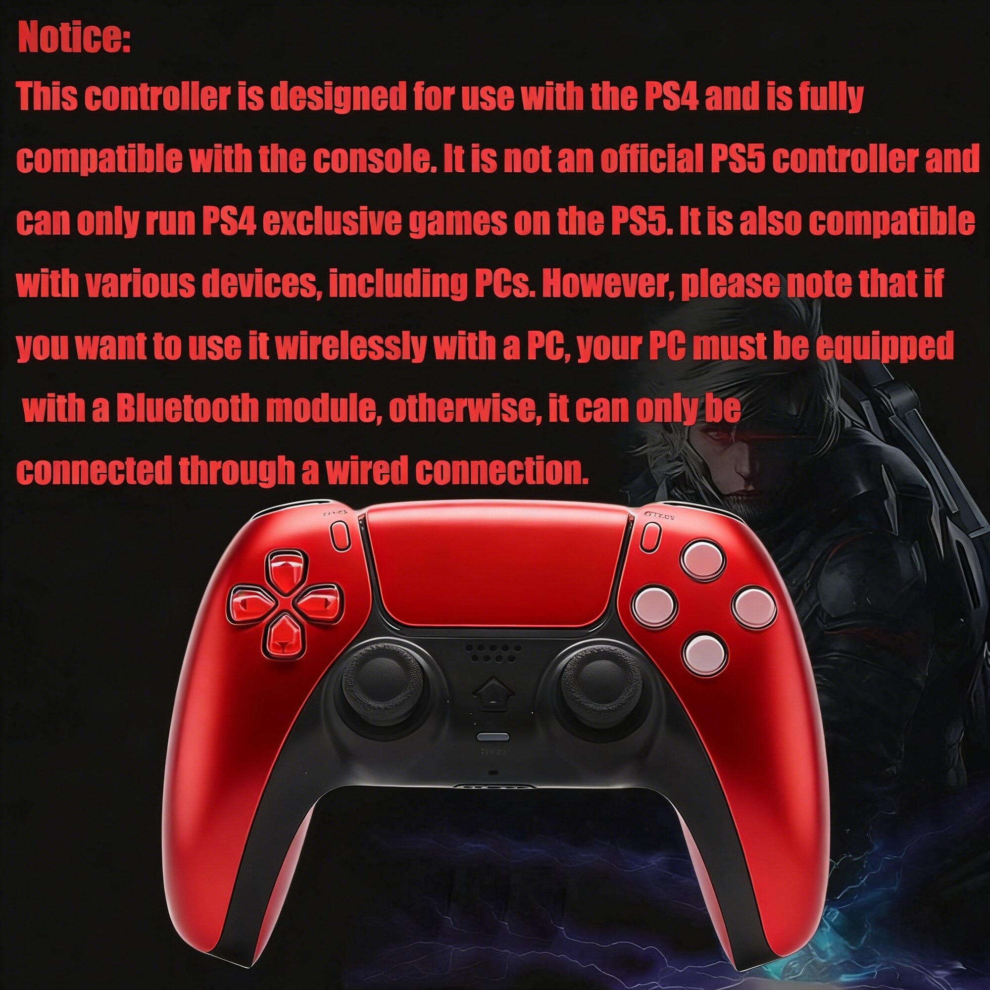 Spatele gamepadului wireless pentru PS4 PS5 PC