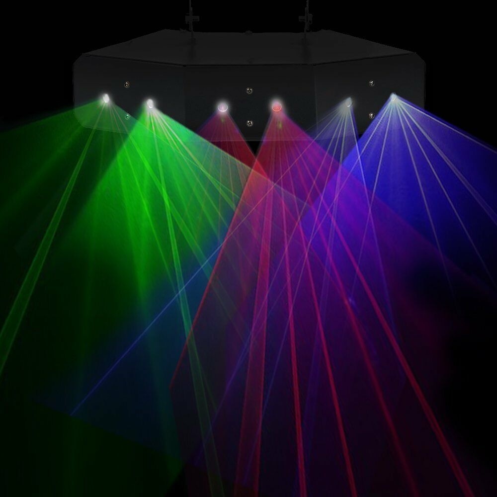 Laser RGB ISSNW detectare sunet DMX – detalii corp si butoane de control