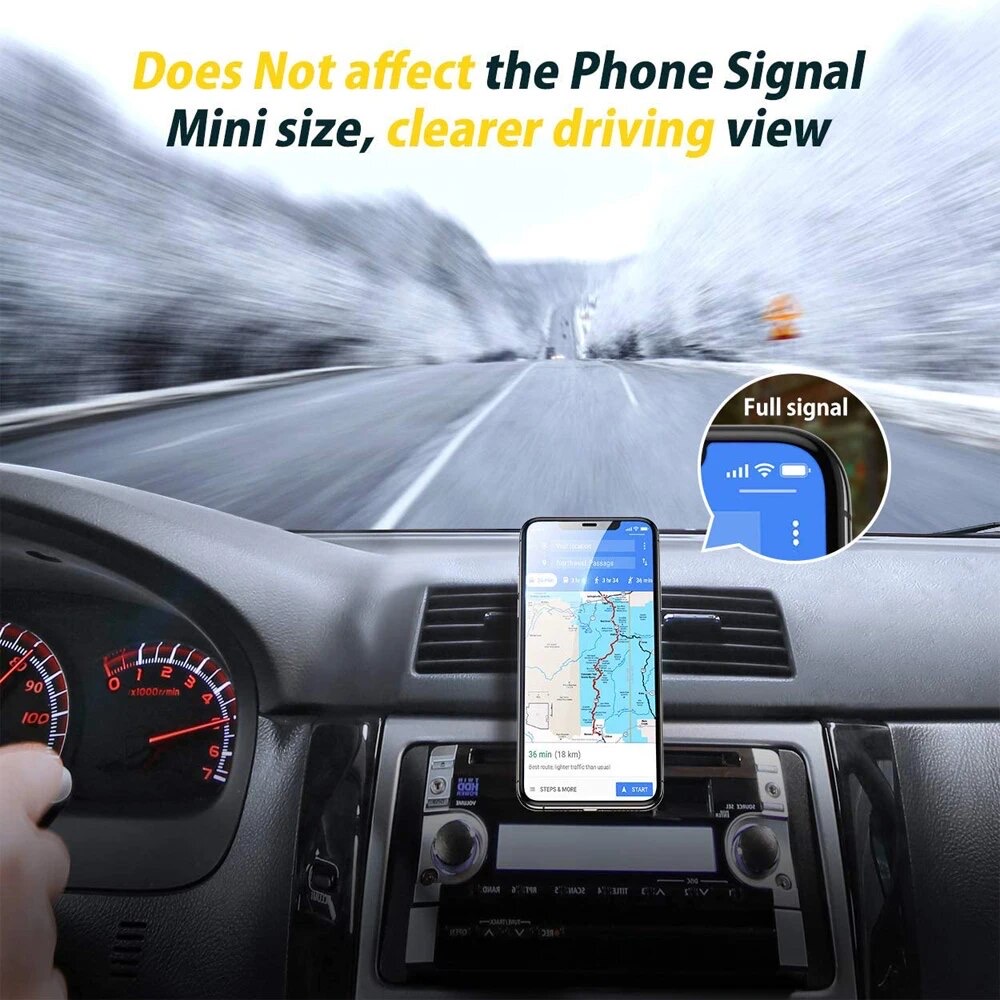 Suport auto ISSNW în mașină cu telefon atașat