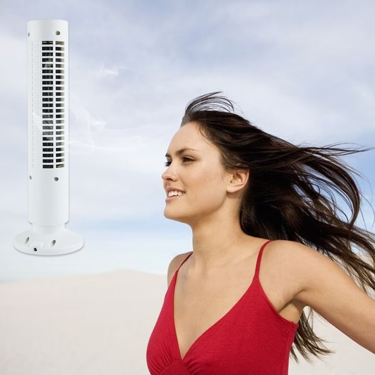 Vedere completa ventilator racire aer conditionat portabil ISSNW - culoare alba