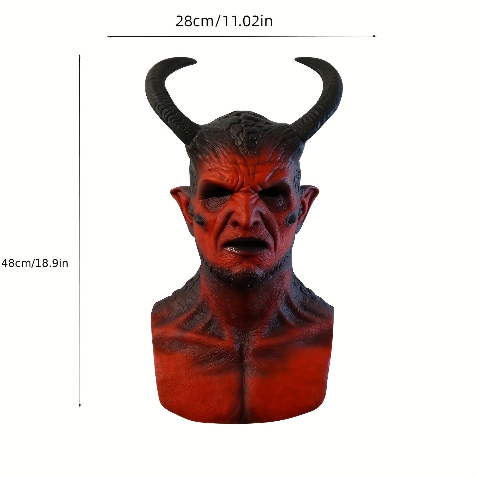 Masca de Halloween ISSNW - detaliu textura latex si coarne demon