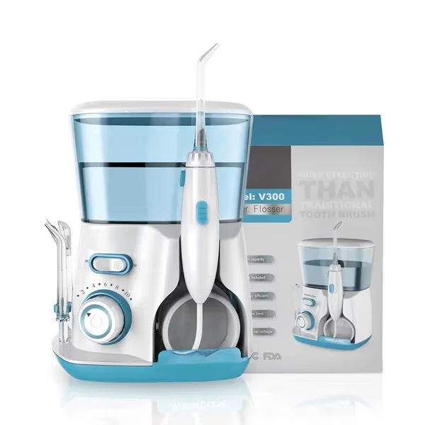 Irigator oral electric ISSNW – imagine produs – set cu 5 duze și rezervor 800ml multicolor