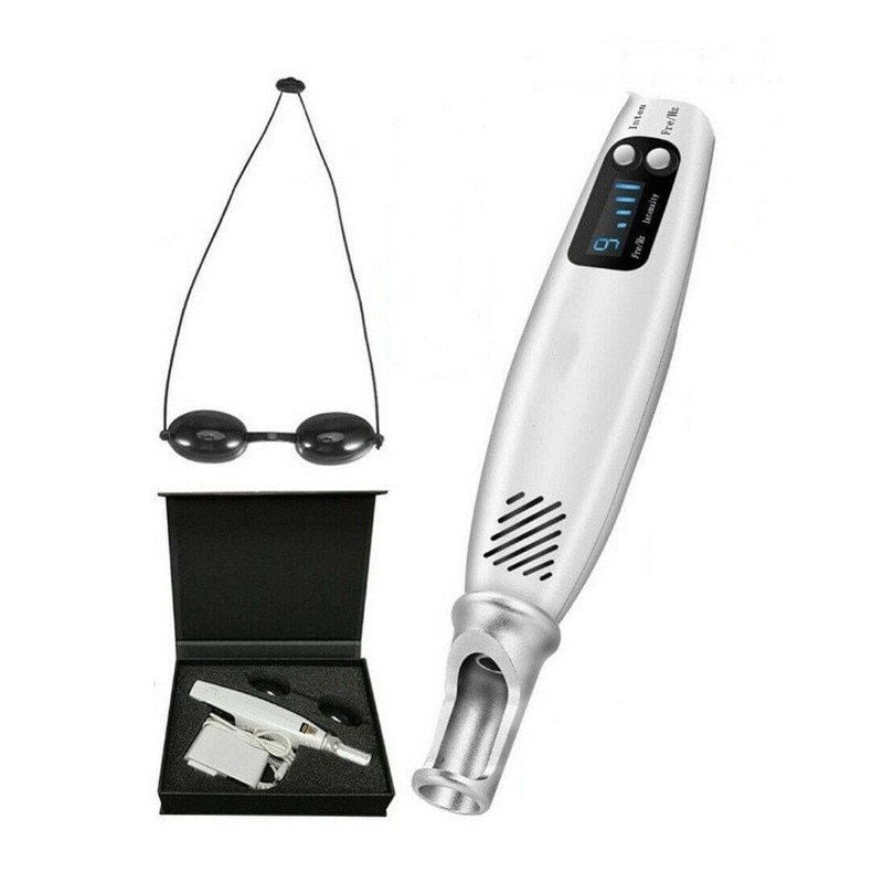 Stilou laser picosecond ISSNW – vedere generală produs cu ochelari de protecție