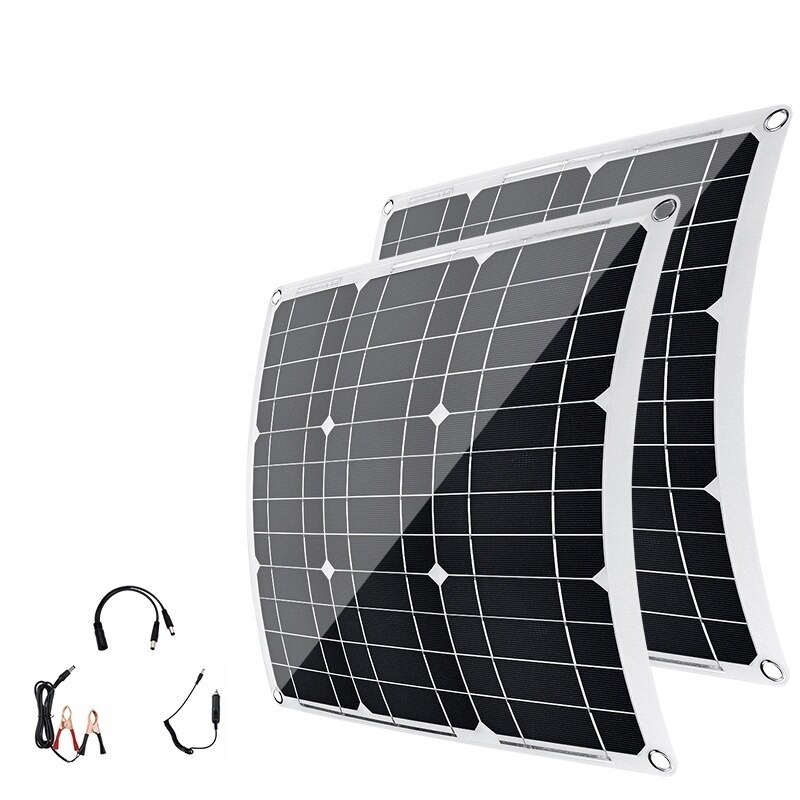 Set panouri solare 2x30W ISSNW - detaliu ambalaj si componente
