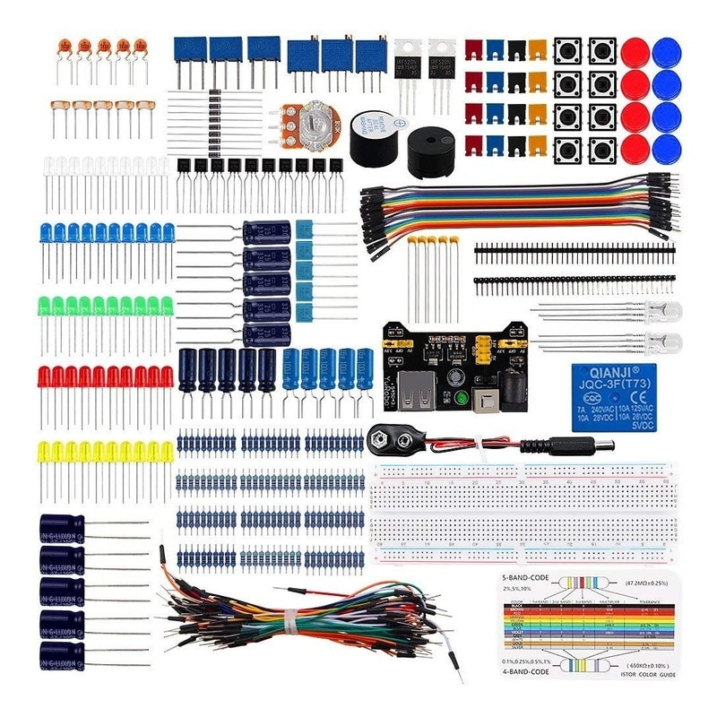 Set de Start ISSNW compatibil Arduino – imagine produs – cutia de proiect cu componente vizibile