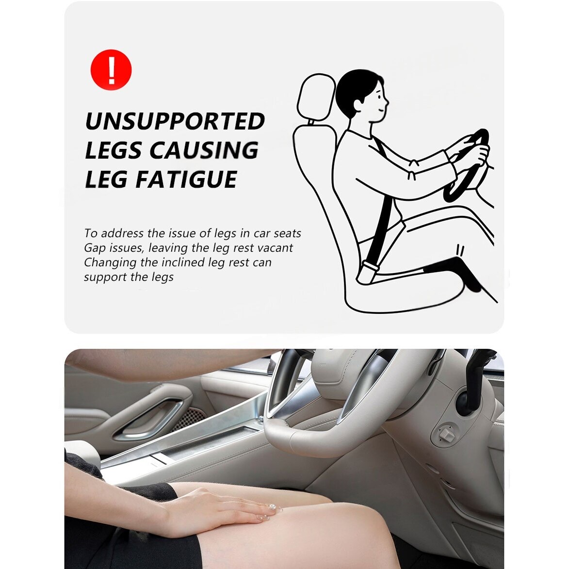Scaun auto cu suport pentru picioare extins – detaliu produs