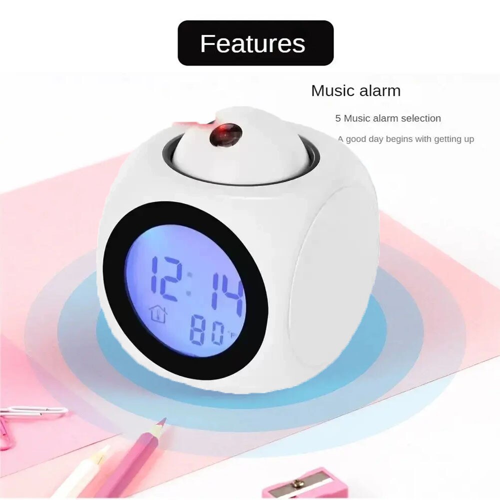 1 ceas de alarma cu proiectie alba – ambalaj produs