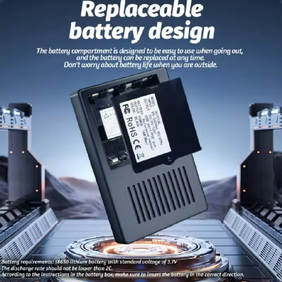 Mini UPS ISSNW conectat la un router, ilustrând modul de utilizare practică pentru backup WiFi