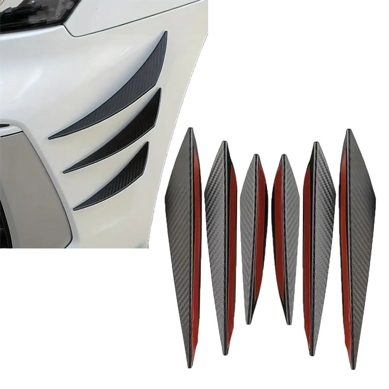 Set 6 piese modificare auto cutit de vant – kit spoiler exterior ISSNW model fibra de carbon