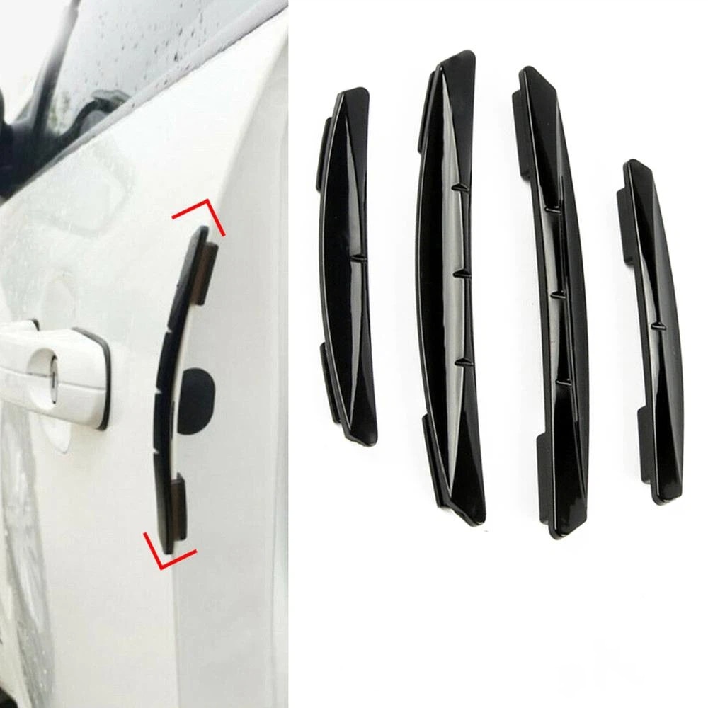 Anticoliziune auto - set 4 bucati benzi protectie PVC negre pentru usa masinii - imagine produs