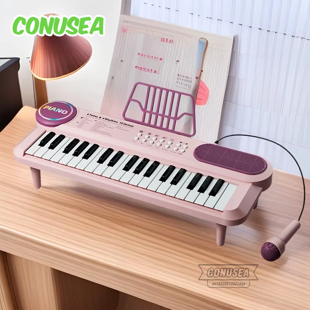 Instrumente de jucarie, Pian electronic pentru copii, 37 bebelus tastatura cu microfon, Canta cantece pentru jucarii educationale, Jocuri cu instrumente muzicale pentru copii - utilizare practica