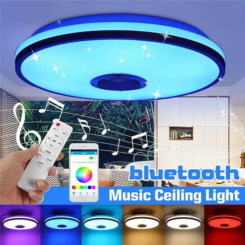 Plafonieră LED muzicală – utilizare practică în living sau dormitor