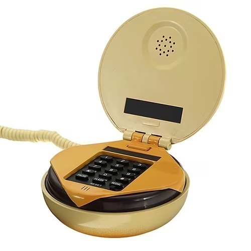 Vedere de sus telefon în formă de hamburger multicolor