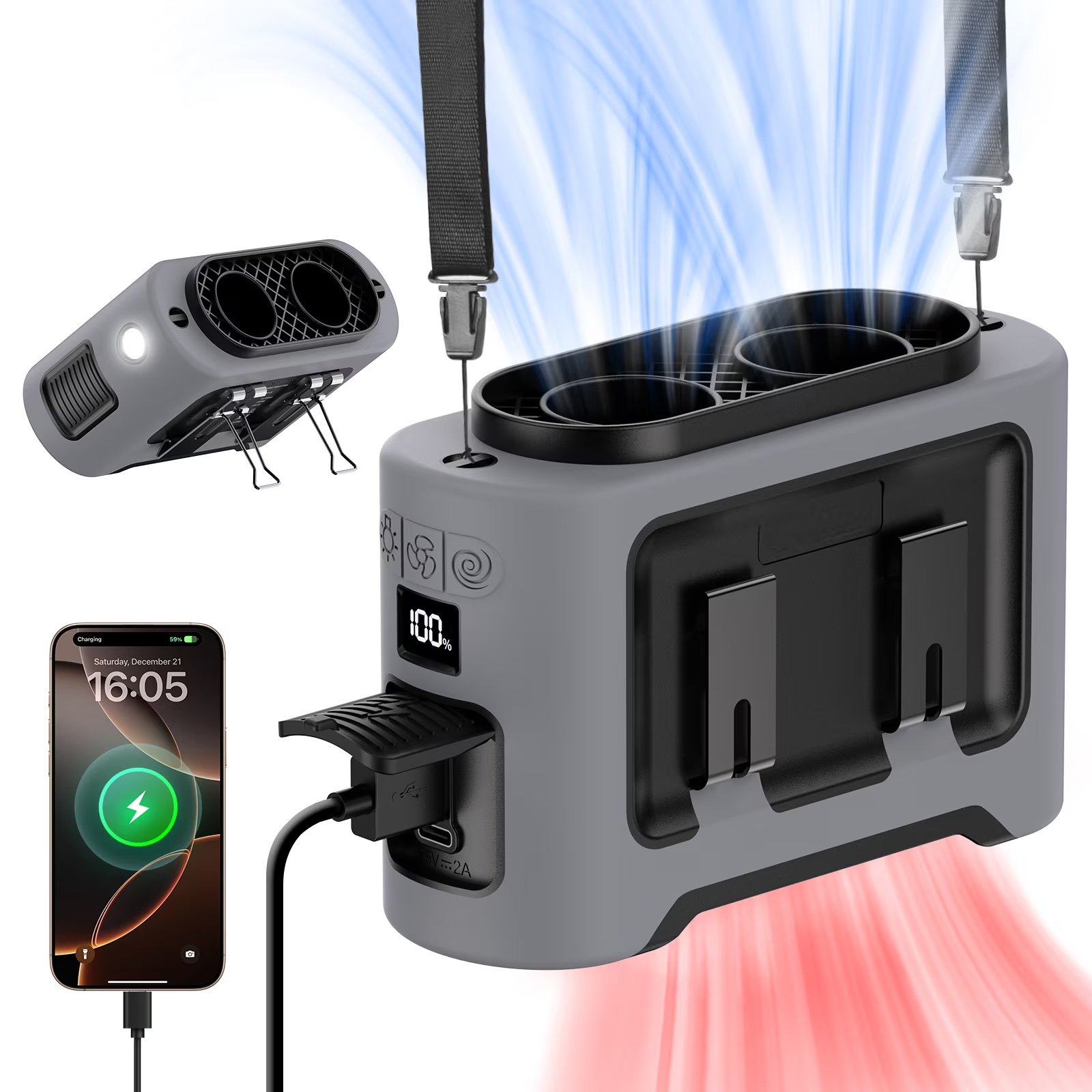 Ventilator de talie ISSNW 14500mAh – imagine principală produs portabil