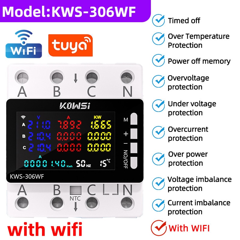 Contor energie WiFi monitor ISSNW unghi vedere lateral - foto 6