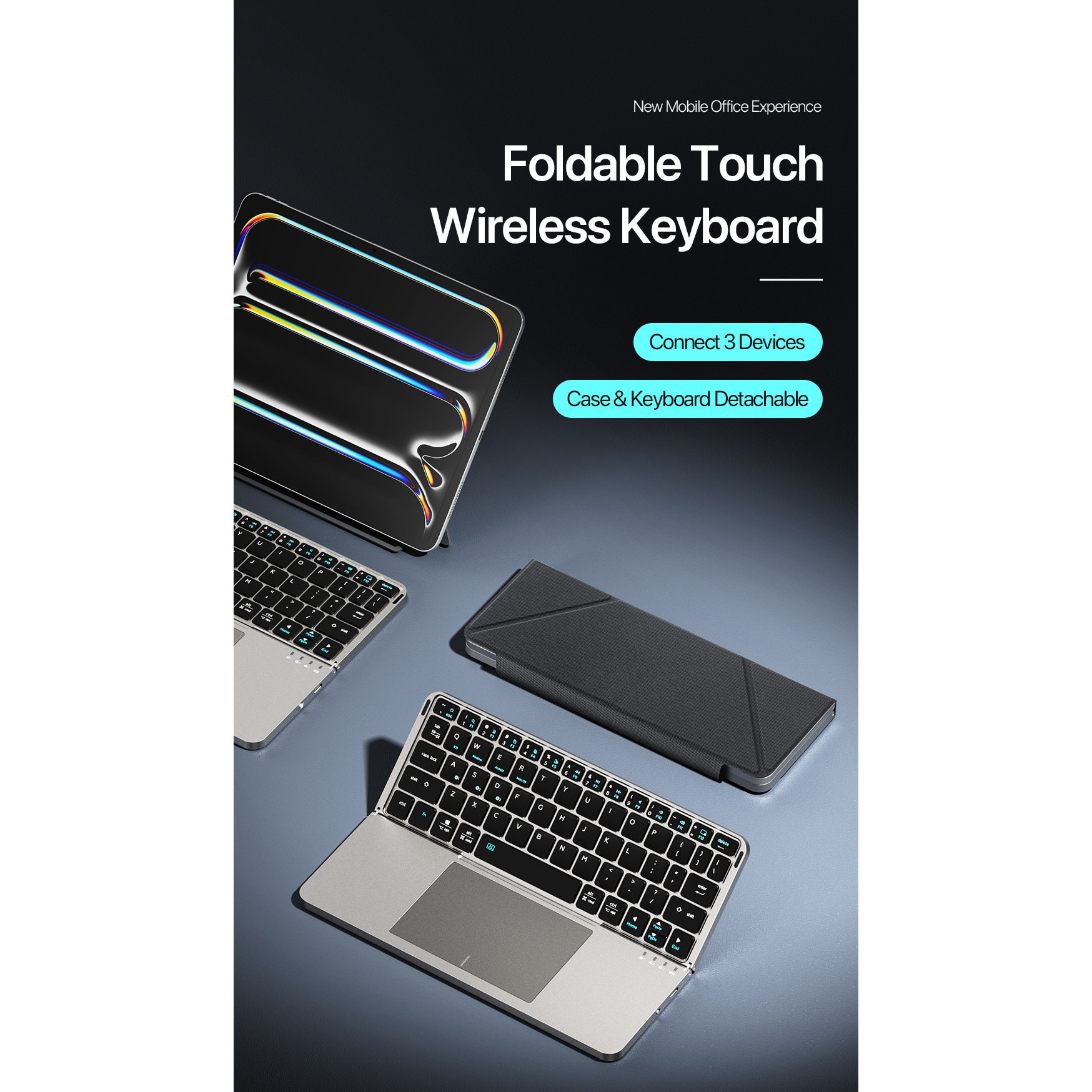 Tastatura Bluetooth pentru tablete si laptop - detaliu produs foto 9