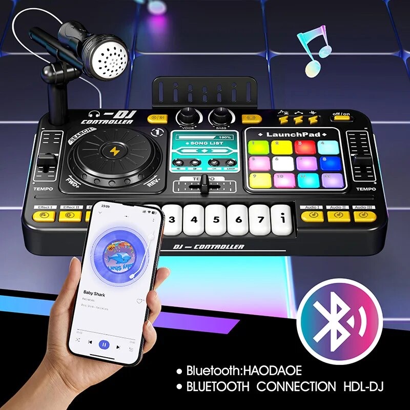 Detaliu butoane si efecte muzicale ale mixerului DJ ISSNW