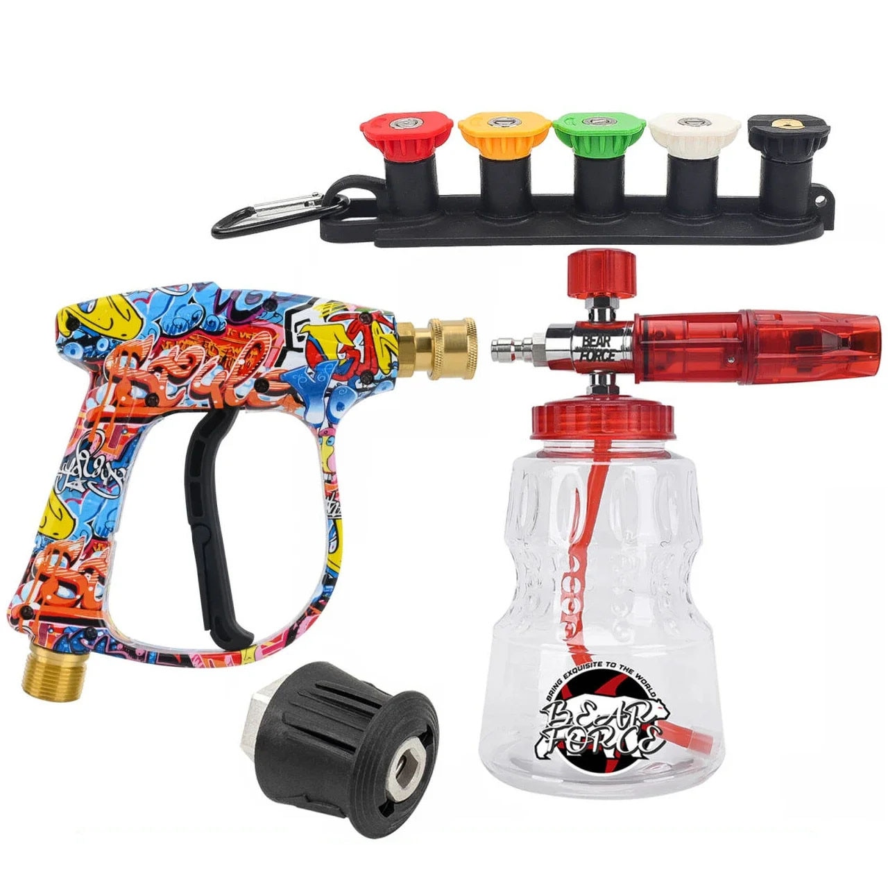 Pistol apa inalta presiune ISSNW, kit complet cu duze si sticla spuma, pentru Karcher Nilfisk Parkside Bosch - imagine produs